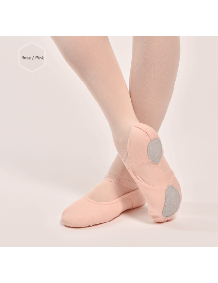 chausson de danse demi pointe bi semelle en toile élastique