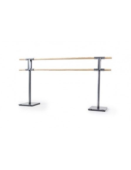 Double Barre De Danse Réglable HOMCOM - En Bois Et Acier, Hauteur 75-150 Cm, Max 60 Kg